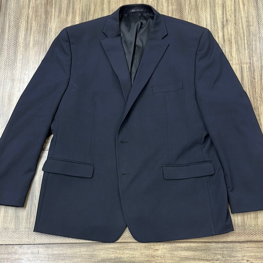 Chaps Blue Sport Coat Structured Design